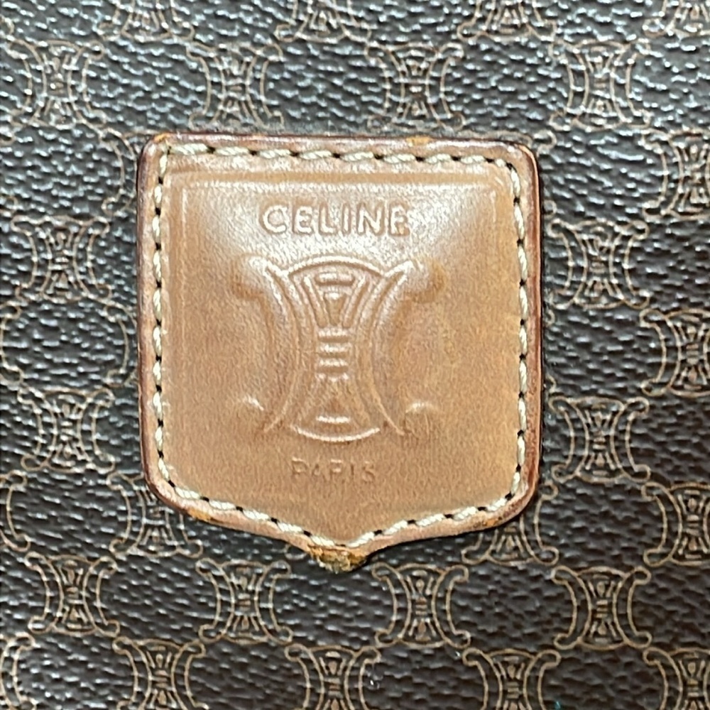 Celine Brown Macadam Briefcase Business Laptop Bag Top Handle - Picture 3 of 17